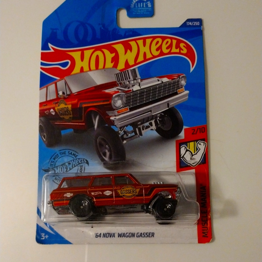 2017 Mattel Hot Wheels Muscle Mania ‘64 Nova Wagon Gasser - RED